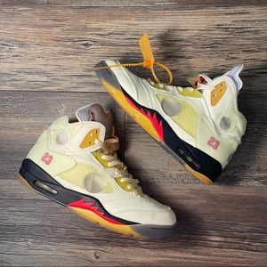 Air Jordan 5 Retro Off-White, Sail Cream, Worn Once, Size 12, *REPLICAS*